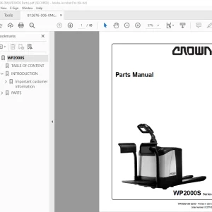 Crown Forklift WP2000S Series Parts Manual - PDF DOWNLOAD