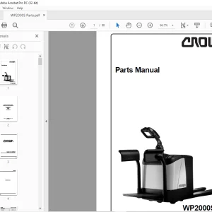 Crown Forklift WP2000S Series Parts Manual 812676-006 PDF