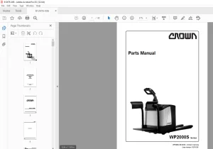 Crown Forklift WP2000S Series Parts Manual 812676-006 - PDF DOWNLOAD
