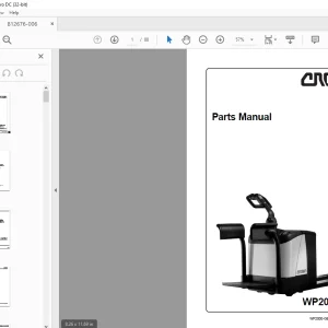 Crown Forklift WP2000S Series Parts Manual 812676-006 - PDF DOWNLOAD