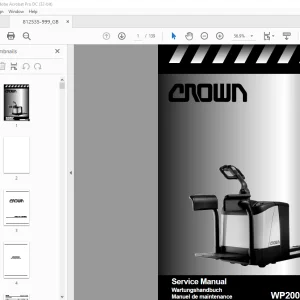 Crown Forklift WP2000S Series Service Manual - PDF DOWNLOAD