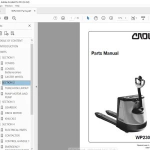 Crown Forklift WP2300 Parts Manual - PDF DOWNLOAD
