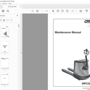 Crown Forklift WP2300 Series Maintenance Manual - PDF DOWNLOAD