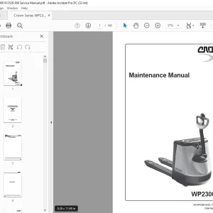 Crown Forklift WP2300 Series Maintenance Manual