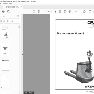 Crown Forklift WP2300 Series Service & Parts Manual 812528-006