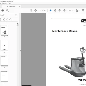 Crown Forklift WP2300 Series Maintenance Manual 812528-006