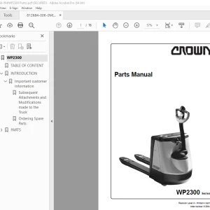 Crown Forklift WP2300 Series Parts Manual - PDF DOWNLOAD