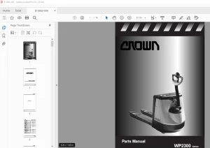 Crown Forklift WP2300 Series Parts Manual 812683-006  - PDF DOWNLOAD