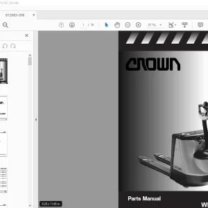 Crown Forklift WP2300 Series Parts Manual 812683-006  - PDF DOWNLOAD