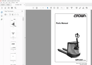 Crown Forklift WP2300 Series Parts Manual 812684-006