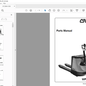 Crown Forklift WP2300 Series Parts Manual 812684-006