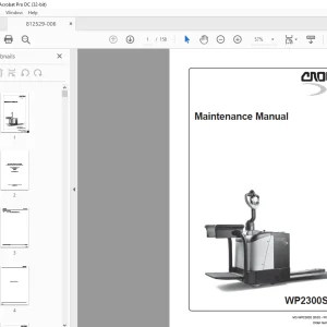 Crown Forklift WP2300S Series Maintenance Manual 812529-006