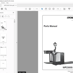 Crown Forklift WP2300S Series Parts Manual 812686-006 - PDF DOWNLOAD