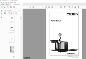 Crown Forklift WP2300S Series Parts Manual 812686-006 PDF