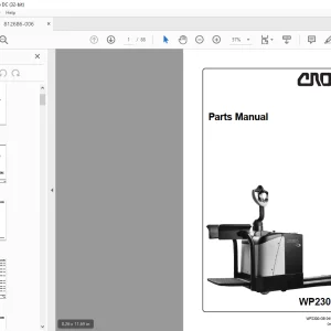 Crown Forklift WP2300S Series Parts Manual 812686-006 PDF