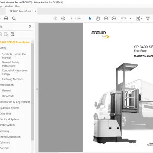 Crown SP3400 Series Four-Point Maintenance Manual  - PDF DOWNLOAD