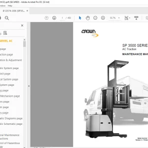 Crown SP3500 Series AC Traction Maintenance Manual - PDF DOWNLOAD