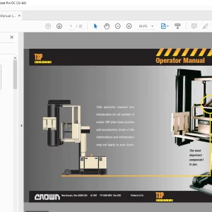 Crown Very Narrow-Aisle Reach Trucks 30TS Operator Manual