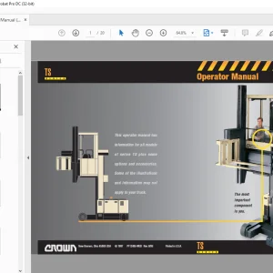 Crown Very Narrow-Aisle Reach Trucks 40TS Operator Manual