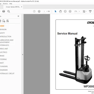 Crown WF3000 Series Service Manual 812556-006 PDF