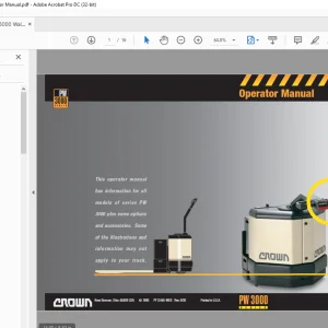 Crown pw3000 Walkie Pallet Truck Operator Manual - PDF DOWNLOAD