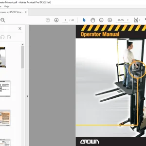 Crown sp3500 Stockpicker Operator Manual - PDF DOWNLOAD