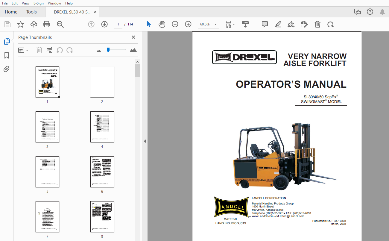 DREXEL SL30/40/50 SepEx SWINGMAST OPERATOR’S MANUAL_F-447-0308 - PDF ...