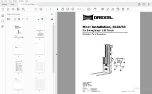 DREXEL SL66/88 SwingMast Lift Truck Parts Manual 1419132 - PDF