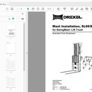 DREXEL SL66/88 SwingMast Lift Truck Parts Manual 1419132 - PDF