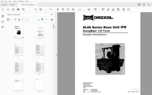 DREXEL SL66 Series Base Unit IPB SwingMast Lift Truck Parts Manual - PDF