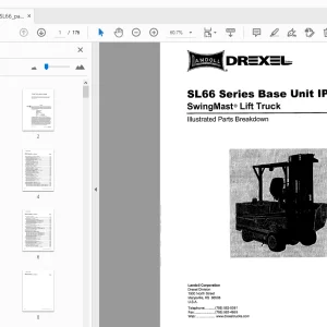 DREXEL SL66 Series Base Unit IPB SwingMast Lift Truck Parts Manual - PDF