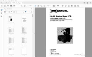 DREXEL SL88 Series Base IPB SwingMast Lift Truck Parts Manual 13001-17 - PDF