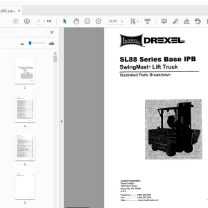 DREXEL SL88 Series Base IPB SwingMast Lift Truck Parts Manual 13001-17 - PDF