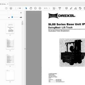 DREXEL SL88 Series Base Unit IPB SwingMast Lift Truck Parts Manual - PDF