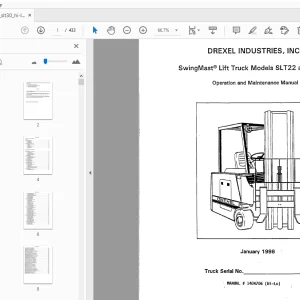DREXEL SwingMast Lift Truck SLT22 & SLT30 Operation & Maintenance Manual - PDF