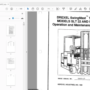 DREXEL SwingMast TRUCK SLT 22 & SLT 30 Operation & Maintenance Manual - PDF
