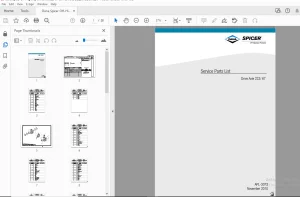 Dana Spicer Off-Highway Drive Axle 223/67 Service Parts Manual - PDF