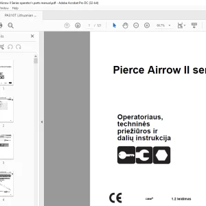 Ditch Witch PA310T Pierce Airrow II serijos Operatoriaus,techninės priežiūros ir dalių instrukcija Manual