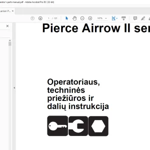Ditch Witch PA425 Pierce Airrow II serijos Operatoriaus,techninėspriežiūros ir dalių instrukcija Manual