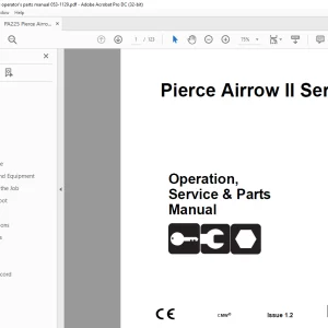 Ditch Witch Pierce Airrow II Series Operation Service & Parts Manual 053- 1129