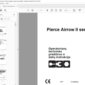 Ditch Witch Pierce Airrow II serijos Operatoriaus,techninės priežiūros ir dalių instrukcija Manual