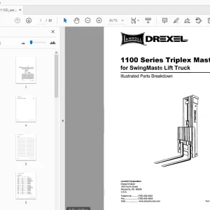 Drexel 1100 Series Triplex Mast IPB SwingMast Lift Truck Parts Manual 1418472 - PDF DOWNLOAD