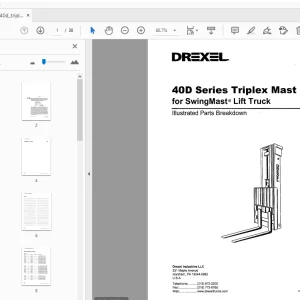 Drexel 400 Series Triplex Mast IPB SwingMast Lift Truck Parts Manual - PDF