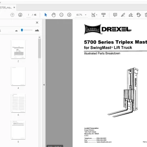 Drexel 5700 Series Triplex Mast IPB SwingMast Lift Truck Parts Manual - PDF