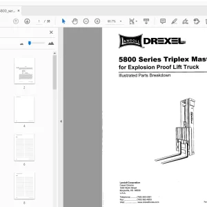 Drexel 5800 Series Triplex Mast IPB Explosion Proof Lift Truck Parts Manual - PDF