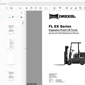 Drexel FL EX Series Explosion Proof Lift Truck Service & Parts Maintenance Manual - PDF