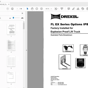 Drexel FL EX Series Options IPB Explosion Proof Lift Truck Parts Manual 1418583 - PDF