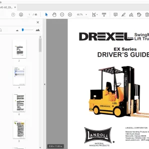 Drexel EX Series SwingMast Lift Truck Drivers Guide Manual  1417197 - PDF