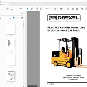 Drexel FL60 EX Forklift Parts Manual F-416-0606 - PDF DOWNLOAD