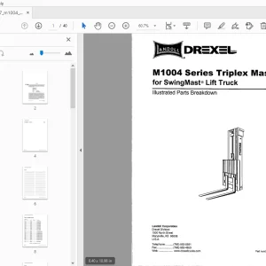 Drexel M1004 Series Triplex Mast SwingMast Lift Truck Parts Manual - PDF